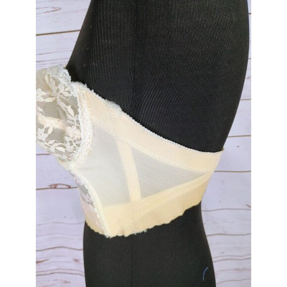 Vintage Backless Lace Corset Bustier 36C Ivory By Young Smoothie The Strauss Adl - Picture 4 of 7